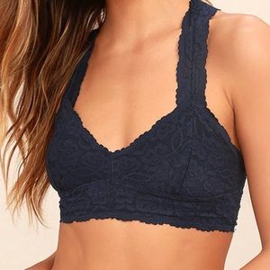 Free People  Navy Blue Lace Bralette